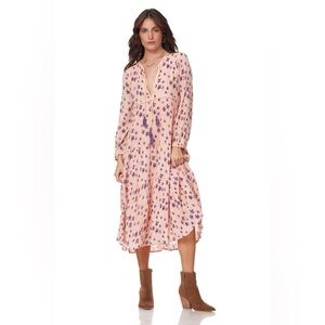 New with tags Gorgeous Blue Boheme Floral Midi Dress with Tassel Detail size S/M